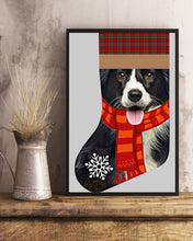 Load image into Gallery viewer, Santa Border Collie In Stock Gift For Dog Lovers Vertical Poster
