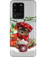 Load image into Gallery viewer, Yorkshire Terrier Loves Drinking Hot Latte Gift For Dog Lovers Phone case
