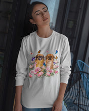 Load image into Gallery viewer, Pekingese With Peonies Gift For Dog Lovers Unisex Long Sleeve
