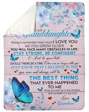 Load image into Gallery viewer, Special Gift For Granddaughter Stay Strong Be Confident Sherpa Blanket
