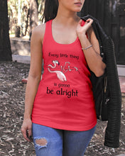 Load image into Gallery viewer, Every Little Thing Is Gonna Be Alright Gift For Flamingo Lovers Ladies Flowy Tank

