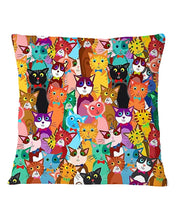Load image into Gallery viewer, Colorful Cartoon Cat Face Gift For Cat Lovers Pillow Cover
