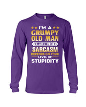 Load image into Gallery viewer, Level Of Grumpy Old Man Level Of Stupidity Family Gift Unisex Long Sleeve
