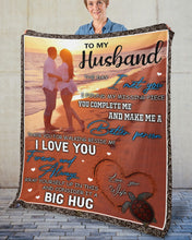 Load image into Gallery viewer, Gift For Husband Sea Turtle On Beach You Make Me A Better Person Fleece Blanket
