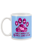 Load image into Gallery viewer, Lovely Phone Case Easily Distracted By Pigs And Dogs Gift For Dog Lovers Mug
