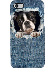 Load image into Gallery viewer, Blue Phone Case With Hole Gift For Boston Terrier Lovers Phone case

