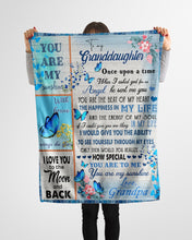 Load image into Gallery viewer, When I Asked God For An Angel Blue Butterflies Grandpa Gift For Granddaughter Fleece Blanket
