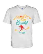 Load image into Gallery viewer, I'm Retired Skiing Is My Job Mountainous Terrain Guys V-Neck
