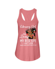 Load image into Gallery viewer, Betty Boop February Girl Living My Best Life Birthday Meaningful Gift Ladies Flowy Tank
