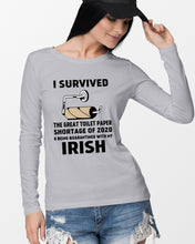 Load image into Gallery viewer, Toilet Paper Shortage Of 2020 Being Quarantined With My   Irish  Personalized Nation Unisex Long Sleeve
