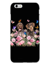 Load image into Gallery viewer, German Wirehaired Pointer With Peonies Gift For Dog Lovers Phone case
