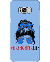 Load image into Gallery viewer, Firefighter Make You Life Safe Lady With Blue Ribbonhead Gift For Women Phone case
