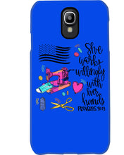 Load image into Gallery viewer, She Works Willingly With Her Hands Gift For Sew Lovers Phone case
