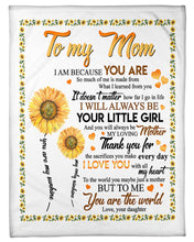 Load image into Gallery viewer, Gift For Mama You Are The World Unique Custom Design Fleece Blanket
