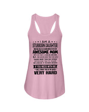 Load image into Gallery viewer, Stubborn Son Of Awesome Mom She'll Punch You Very Hard Ladies Flowy Tank
