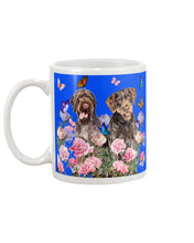 Load image into Gallery viewer, German Wirehaired Pointer With Peonies Gift For Dog Lovers Mug
