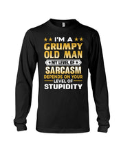 Load image into Gallery viewer, Level Of Grumpy Old Man Level Of Stupidity Family Gift Unisex Long Sleeve
