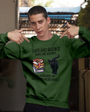 Load image into Gallery viewer, Cats And Books Make Me Happy - Cats And Books Lovers Gifts Sweatshirt
