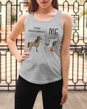 Load image into Gallery viewer, Funny Difference Between Me And Other Psychotherapists Unicorn And Horse Ladies Flowy Tank
