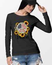 Load image into Gallery viewer, Peace Sign Sunflower Birthday Gift For Girls Unisex Long Sleeve
