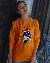 Load image into Gallery viewer, Eagle Giant Scratch USA Flag Gift For Women Unisex Long Sleeve
