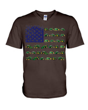 Load image into Gallery viewer, Trucker Farmer America Flag  Unique Custom Design Guys V-Neck
