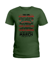 Load image into Gallery viewer, This Girl Has Fought A Thousand This Girl Was Born In March Ladies Tee
