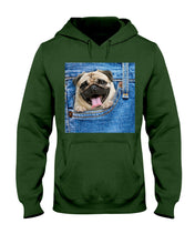 Load image into Gallery viewer, baby Pug In Denim Pocket Gift For Dog Lovers Hoodie
