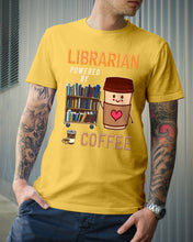 Load image into Gallery viewer, Librarian Powered By Coffee  Custom Design For Book Lovers Guys Tee

