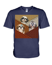 Load image into Gallery viewer, Three Cute Shih Tzu In Bag Gift For Dog Lovers Guys V-Neck

