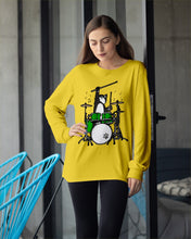 Load image into Gallery viewer, Funny Cat Playing Drums Great Gift For Cat Lovers Unisex Long Sleeve
