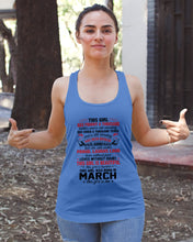 Load image into Gallery viewer, This Girl Has Fought A Thousand This Girl Was Born In March Ladies Flowy Tank

