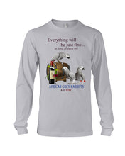 Load image into Gallery viewer, Everything Will Be Just Fine African Grey Parrot And Wine Gift For Bird Lovers Unisex Long Sleeve

