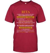 Load image into Gallery viewer, Rita Custom Name Gift A Warrior's Mentality With A Poet's Soul Guys Tee

