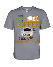 Load image into Gallery viewer, Corgi I See A Good Day Ahead Gift For Dog Lovers Guys V-Neck
