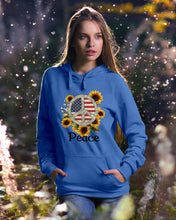 Load image into Gallery viewer, Peace Sign Sunflower Birthday Gift For Girls Hoodie
