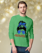 Load image into Gallery viewer, Firefighter Make You Life Safe Lady With Blue Ribbonhead Gift For Women Unisex Long Sleeve
