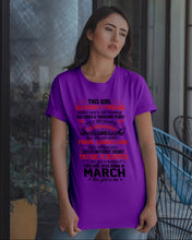 Load image into Gallery viewer, This Girl Has Fought A Thousand This Girl Was Born In March Guys Tee
