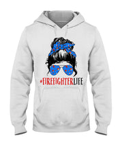 Load image into Gallery viewer, Firefighter Make You Life Safe Lady With Blue Ribbonhead Gift For Women Hoodie
