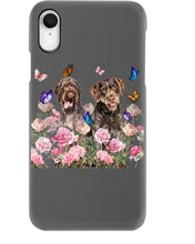 Load image into Gallery viewer, German Wirehaired Pointer With Peonies Gift For Dog Lovers Phone case
