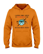 Load image into Gallery viewer, A Woman Can't Survive On Self-quarantine Alone ALso Needs Her Crochet Hoodie
