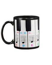 Load image into Gallery viewer, Piano C D E F Black And White Gift For Music Lovers Mug
