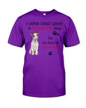 Load image into Gallery viewer, A Woman Cannot Survive Self-Quarantine Alone She Also Needs Her Jack Russell Guys Tee
