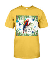 Load image into Gallery viewer, Scarlet Macaw With Butterflies I Am Always With You Gift For Lover Guys Tee
