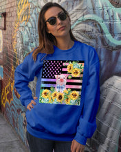 Load image into Gallery viewer, Pig America Flag Sunflower Special Custom Design Sweatshirt
