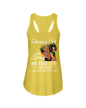 Load image into Gallery viewer, Betty Boop February Girl Living My Best Life Birthday Meaningful Gift Ladies Flowy Tank
