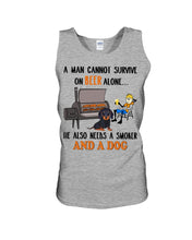 Load image into Gallery viewer, A Man Loves Beer And Dachshund Gift For Dog Lovers Unisex Tank Top
