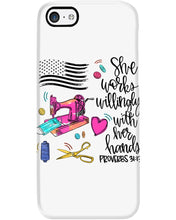 Load image into Gallery viewer, She Works Willingly With Her Hands Gift For Sew Lovers Phone case
