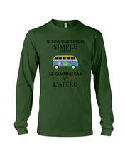 Load image into Gallery viewer, Je Suis Une Femme Simple J'aime Le Camping Car Et L'apero Unisex Long Sleeve
