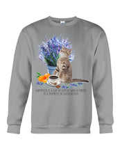 Load image into Gallery viewer, Cat With Coffee Is The Satisfaction Gift For Cat Lovers Sweatshirt
